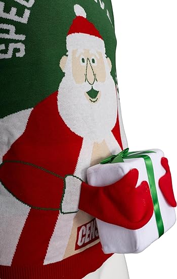 Special Delivery 3D Interactive Santa Claus Gift Christmas Sweater