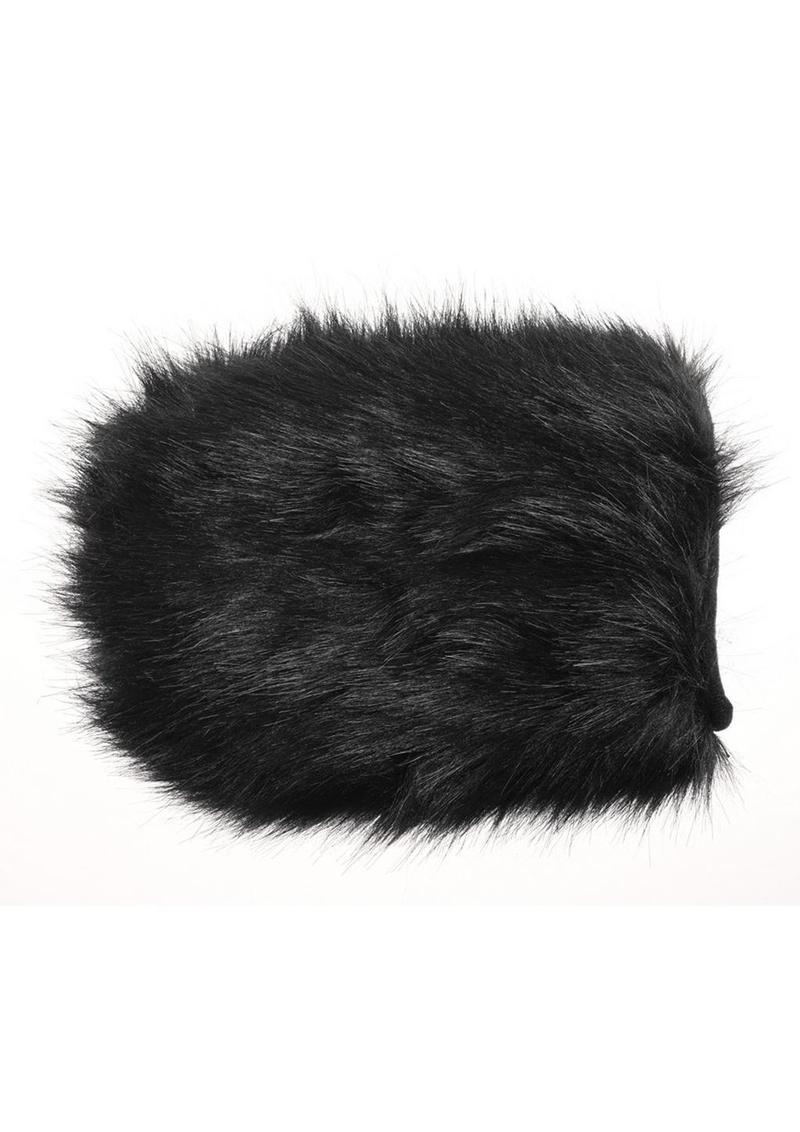 Sportsheets Spiked Sensory Mitt Black Soft Fur with Sensory Spikes