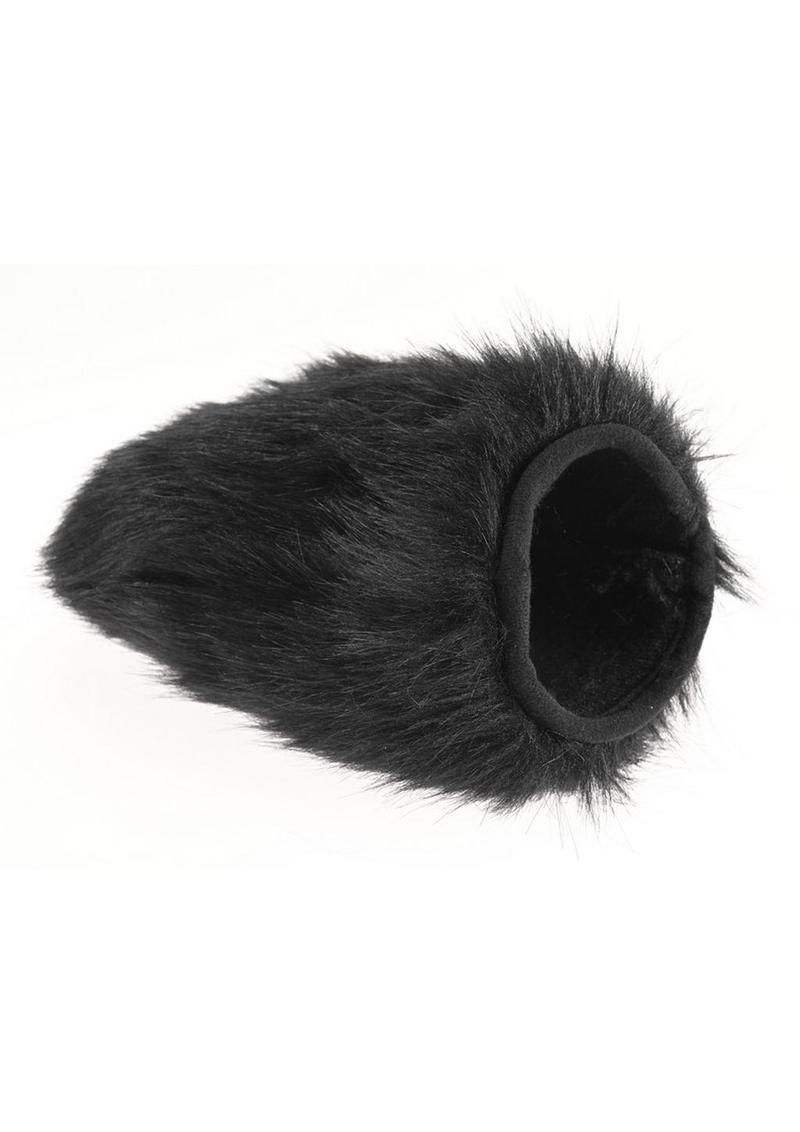 Sportsheets Spiked Sensory Mitt Black Soft Fur with Sensory Spikes