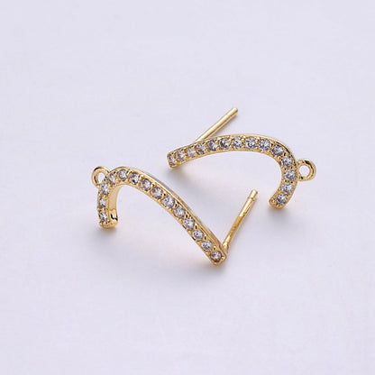 Spiral Gold Filled Stud Earring for DIY Earring Supplies K-409
