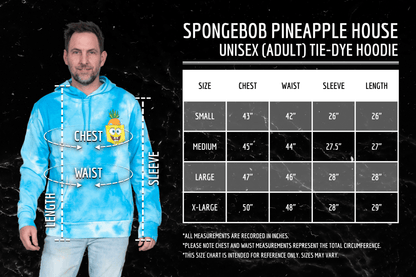 SpongeBob Pineapple House Blue Tie Dye Sweatshirt Pull Over Hoodie