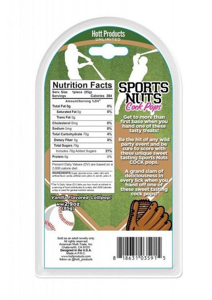 Sports Nuts Cock Pop Vanilla Flavored Lollipop
