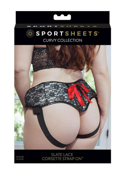 Sportsheets Curvy Collection Slate Lace Corset Strap-On