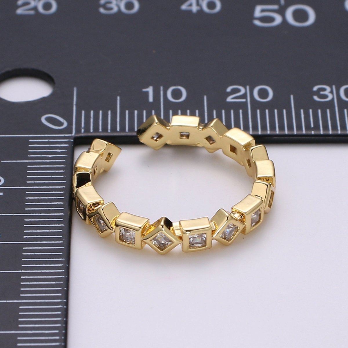 Stacking Ring, Shape Geometric Ring, Stackable Ring, Minimalist Ring, Pinky Ring, Dainty Gold Ring, Thin Cz Ring