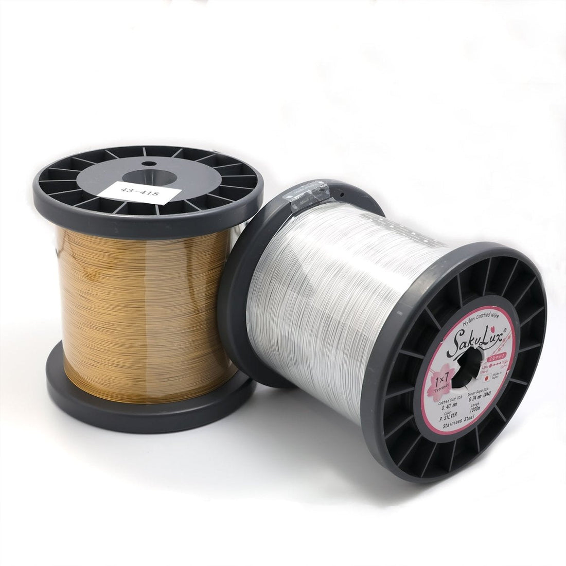 Stainless Steel 0.4mm Nylon Coated Flexible Wire Unfinished Chain Findings by Yard in Gold &amp; Silver | Roll-1546 Roll-1547