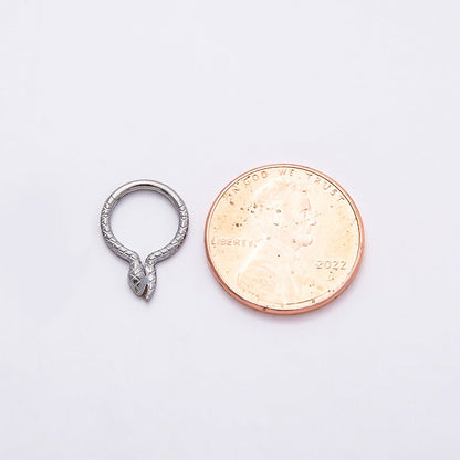 Titanium 10.5mm Textured Snake Single Septum Cartilage Piercing Clicker in Gold &amp; Silver | BJ-00049 BJ-00050