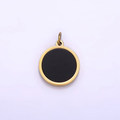 Stainless Steel 10mm Black Bezel Minimalist Charm | P1238
