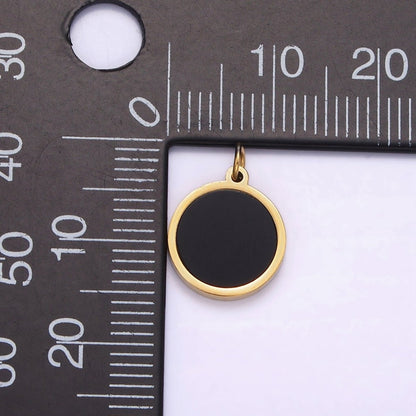 Stainless Steel 10mm Black Bezel Minimalist Charm | P1238