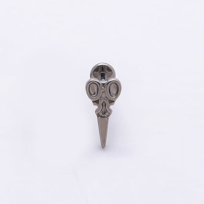 Titanium 10mm Hair Scissors Single Cartilage Piercing Flat Back Stud in Gold &amp; Silver | BJ-00041 BJ-00042