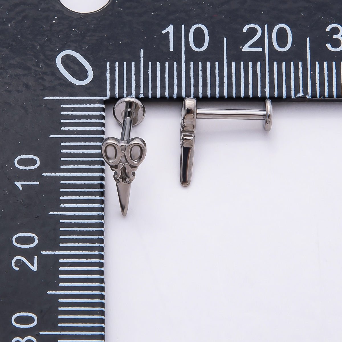 Titanium 10mm Hair Scissors Single Cartilage Piercing Flat Back Stud in Gold &amp; Silver | BJ-00041 BJ-00042