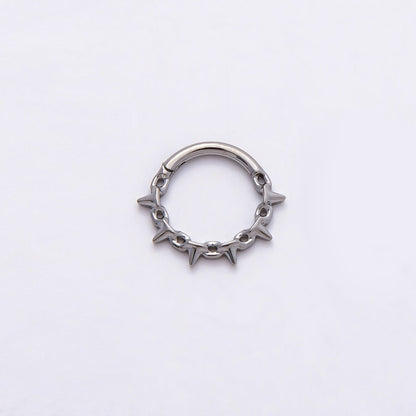 Titanium 11.5mm Spiked Cable Single Septum Cartilage Piercing Clicker in Gold &amp; Silver | BJ-00017 BJ-00018