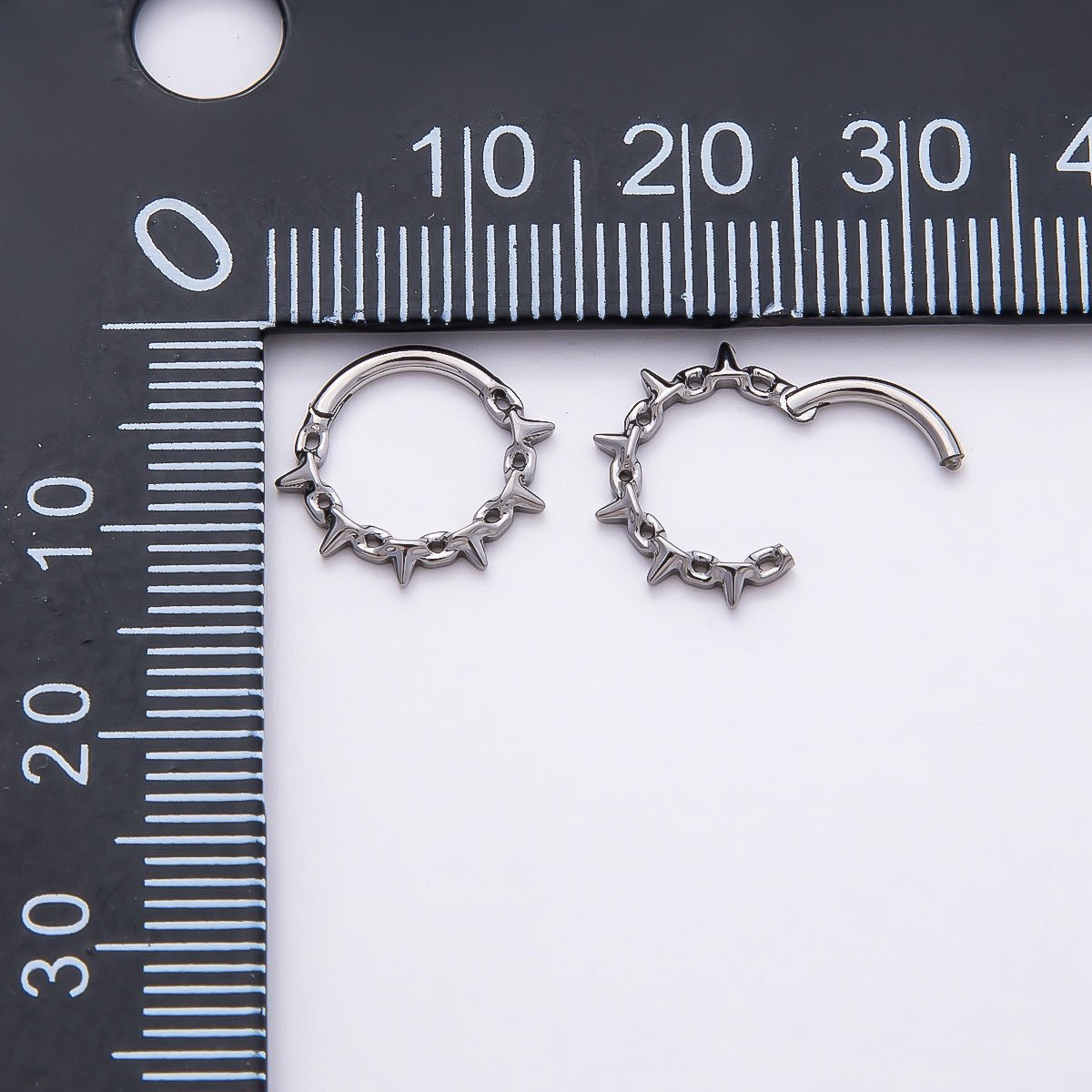 Titanium 11.5mm Spiked Cable Single Septum Cartilage Piercing Clicker in Gold &amp; Silver | BJ-00017 BJ-00018