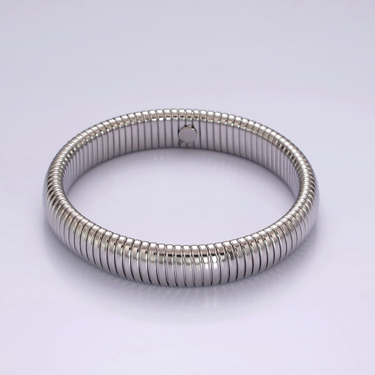 Stainless Steel 11.8mm, 14.8mm Flexible Snake 70mm Bangle Bracelet in Gold &amp; Silver | WA-2325 - WA-2328