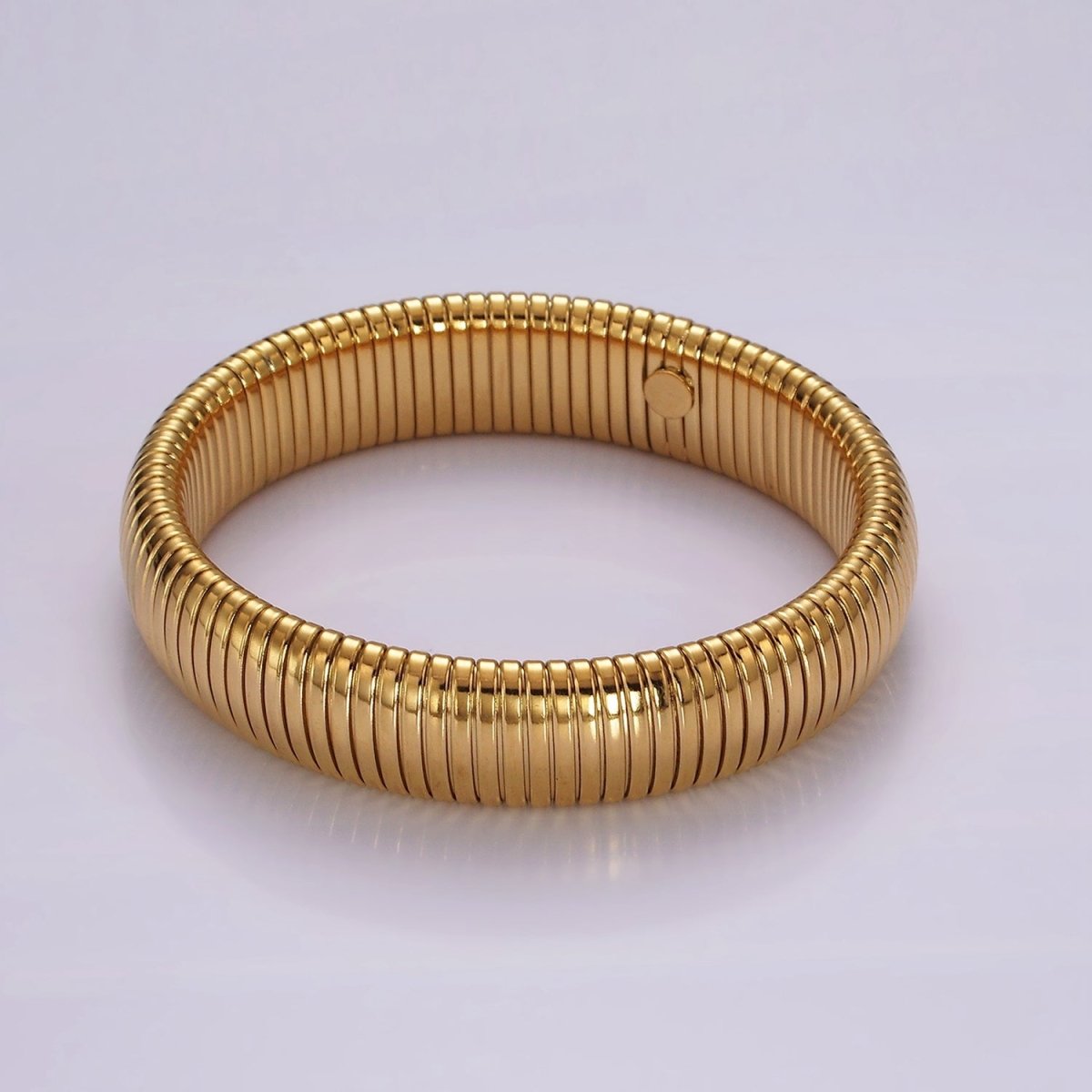 Stainless Steel 11.8mm, 14.8mm Flexible Snake 70mm Bangle Bracelet in Gold &amp; Silver | WA-2325 - WA-2328