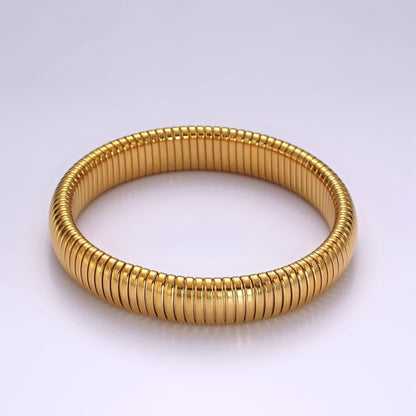 Stainless Steel 11.8mm, 14.8mm Flexible Snake 70mm Bangle Bracelet in Gold &amp; Silver | WA-2325 - WA-2328