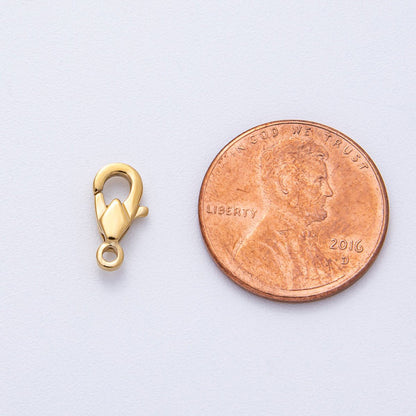 18K Gold PVD Stainless Steel 11mm Geometric Lobster Claw Clasps Closure Finding | Z1637