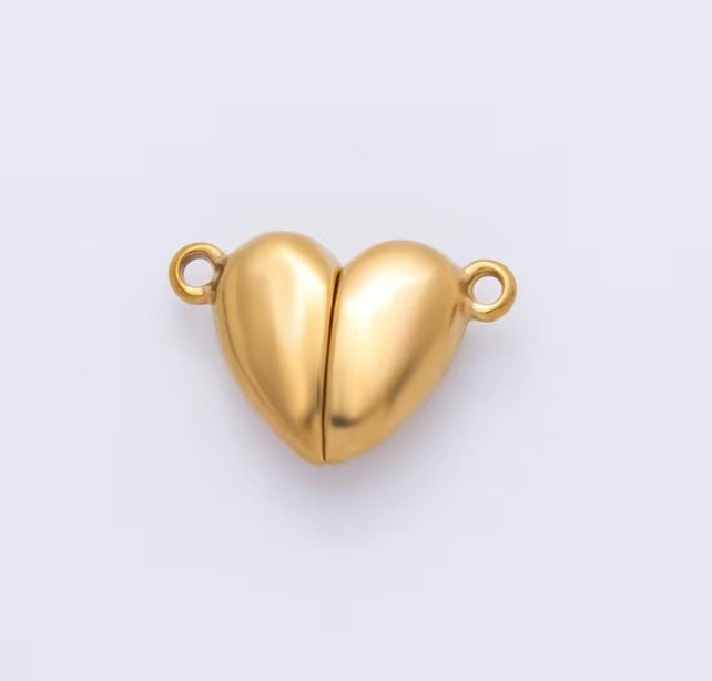 Stainless Steel 11mm Magnetic Heart Charm Connector | Z-1234