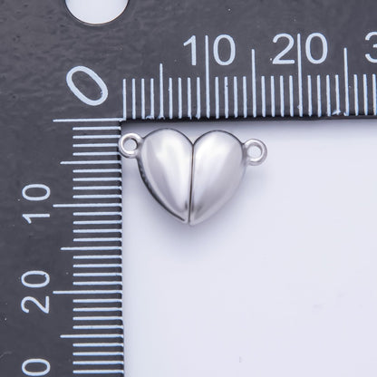 Stainless Steel 11mm Magnetic Heart Charm Connector | Z-1234