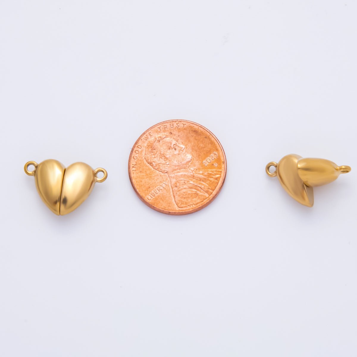 Stainless Steel 11mm Magnetic Heart Charm Connector | Z-1234