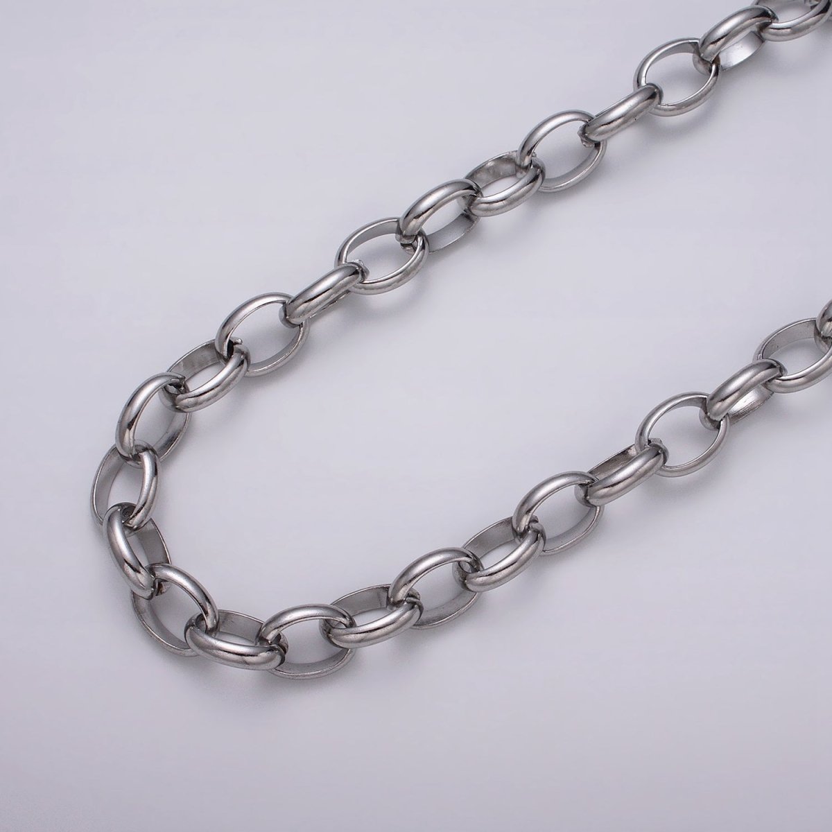 Stainless Steel 11mm Rolo Wide Cable Link Unfinished Yard Chain in Gold &amp; Silver | ROLL-1271 ROLL-1272 Clearance Pricing