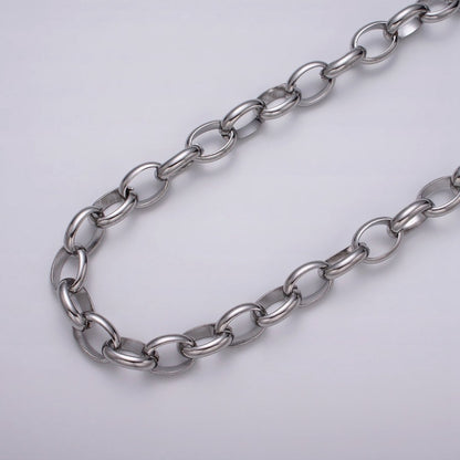 Stainless Steel 11mm Rolo Wide Cable Link Unfinished Yard Chain in Gold &amp; Silver | ROLL-1271 ROLL-1272 Clearance Pricing