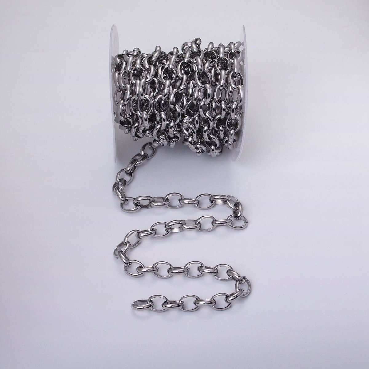 Stainless Steel 11mm Rolo Wide Cable Link Unfinished Yard Chain in Gold &amp; Silver | ROLL-1271 ROLL-1272 Clearance Pricing