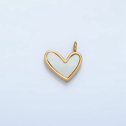 Stainless Steel 11mm Shell Pearl Heart Mini Charm | P881