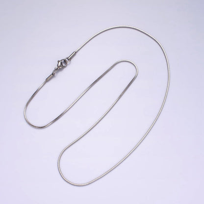 Stainless Steel 1.2mm Dainty Snake 18 Inch Layering Chain Necklace | WA-2267 Clearance Pricing