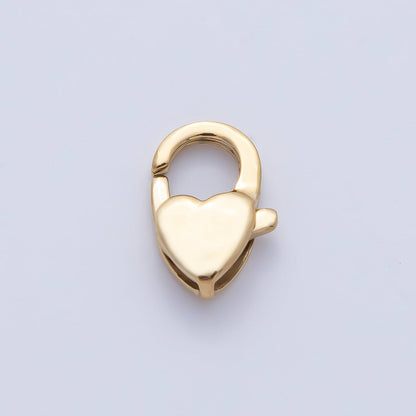 18K Gold PVD Stainless Steel 12mm Heart Lobster Claw Clasps Closure Finding | Z1620