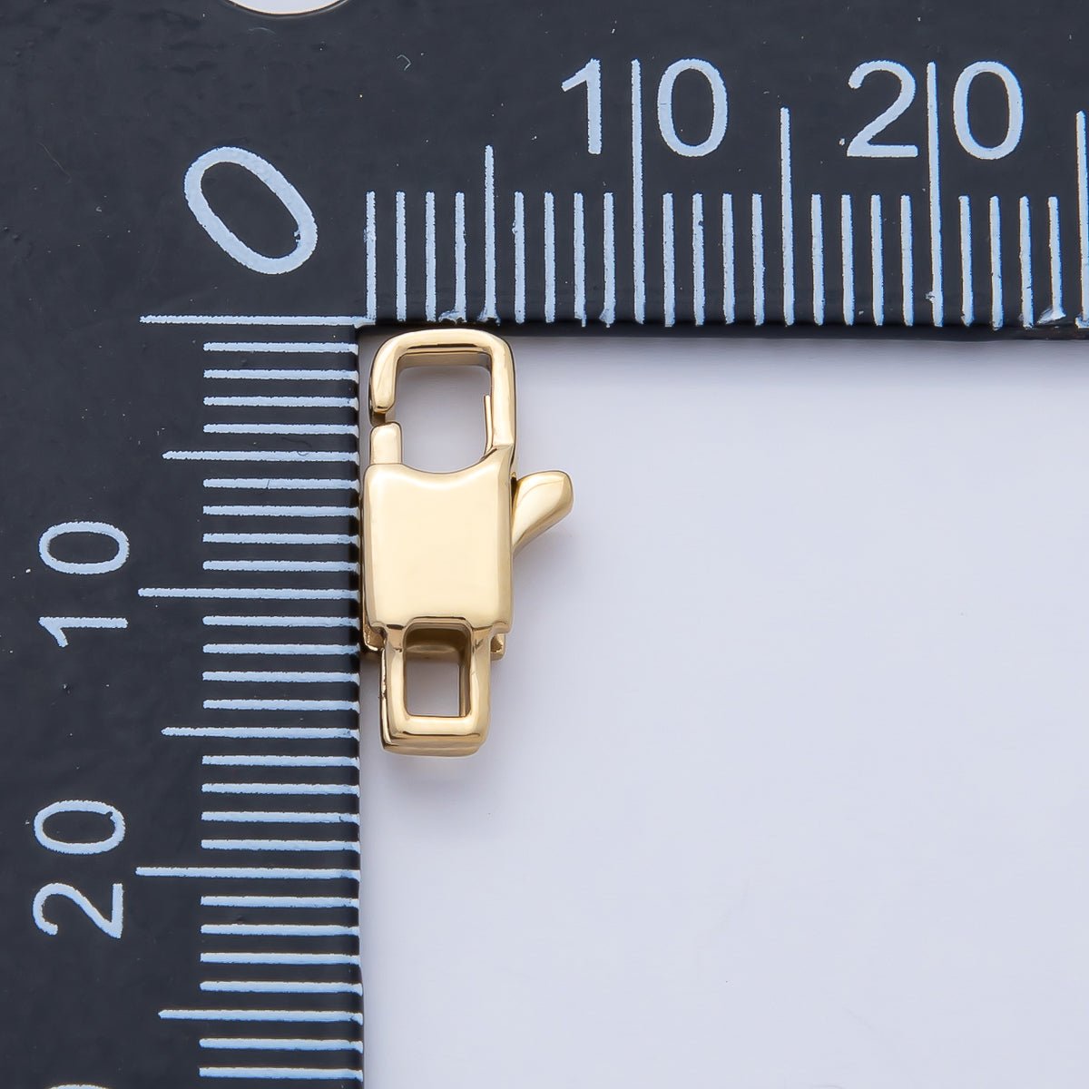 18K Gold PVD Stainless Steel 12mm Minimalist Rectangular Lobster Claw Closure Finding | Z1622