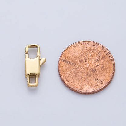18K Gold PVD Stainless Steel 12mm Minimalist Rectangular Lobster Claw Closure Finding | Z1622