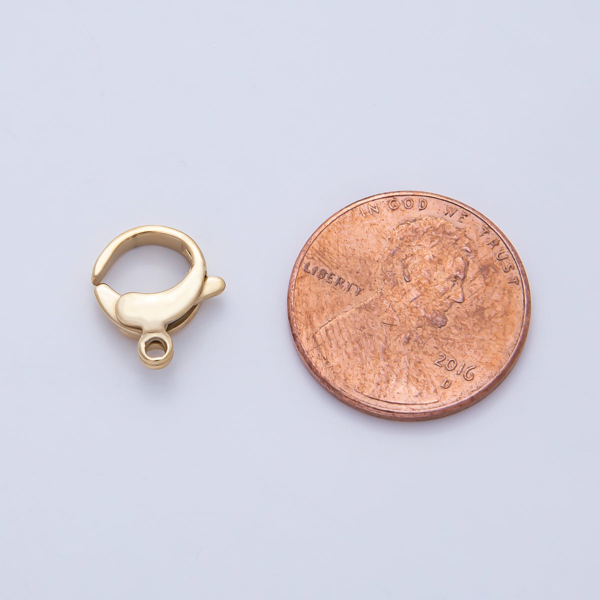 18K Gold PVD Stainless Steel 12mm Round Lobster Claw Clasps Closure Finding | Z1624