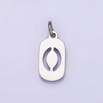 Stainless Steel 13.5mm Number 0-9 Open Script Mini Tag Add-On Silver Charm  P-601-P-610