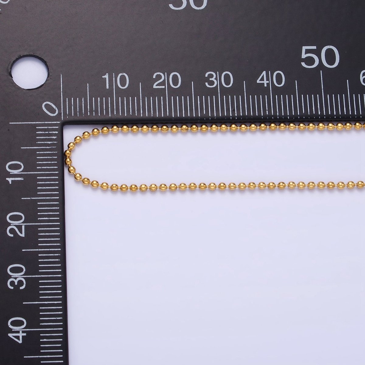 Stainless Steel 1.3mm Bead Chain 18 Inch Necklace w. Extender in Gold &amp; Silver | WA-2480 WA-2481