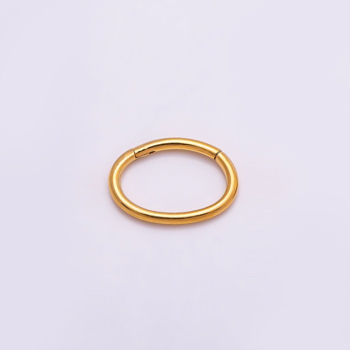 Titanium 13mm Minimalist Oval Single Septum Cartilage Piercing Clicker in Gold &amp; Silver | BJ-00001 BJ-00002
