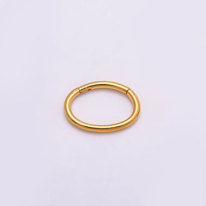 Titanium 13mm Minimalist Oval Single Septum Cartilage Piercing Clicker in Gold &amp; Silver | BJ-00001 BJ-00002