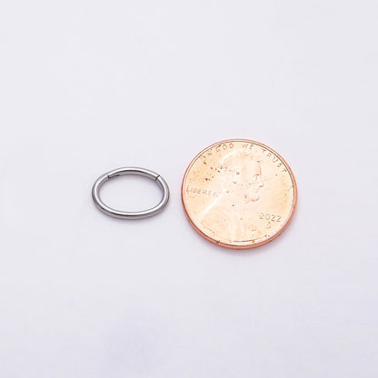 Titanium 13mm Minimalist Oval Single Septum Cartilage Piercing Clicker in Gold &amp; Silver | BJ-00001 BJ-00002