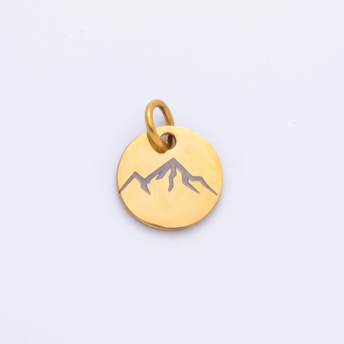 Stainless Steel 13mm Round Engrave Laser Charm in Mountain, Rainbow, Dog Paws &amp; Palm Tree | AH-904 - AH-908