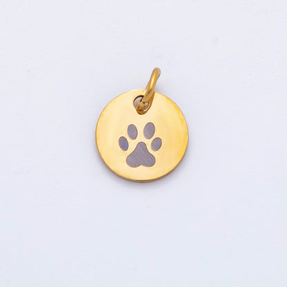 Stainless Steel 13mm Round Engrave Laser Charm in Mountain, Rainbow, Dog Paws &amp; Palm Tree | AH-904 - AH-908