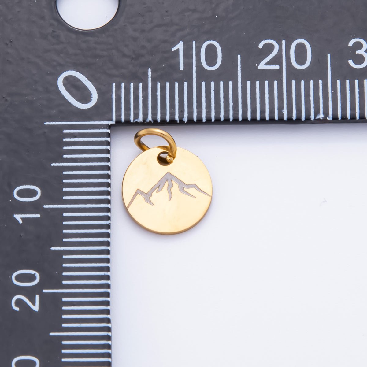 Stainless Steel 13mm Round Engrave Laser Charm in Mountain, Rainbow, Dog Paws &amp; Palm Tree | AH-904 - AH-908