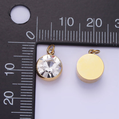 Stainless Steel 14mm Clear CZ Round Mini Add-On Charm | P939