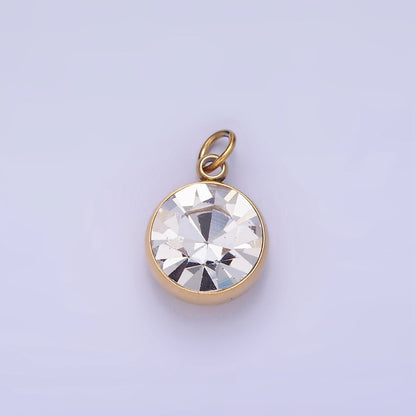 Stainless Steel 14mm Clear CZ Round Mini Add-On Charm | P939