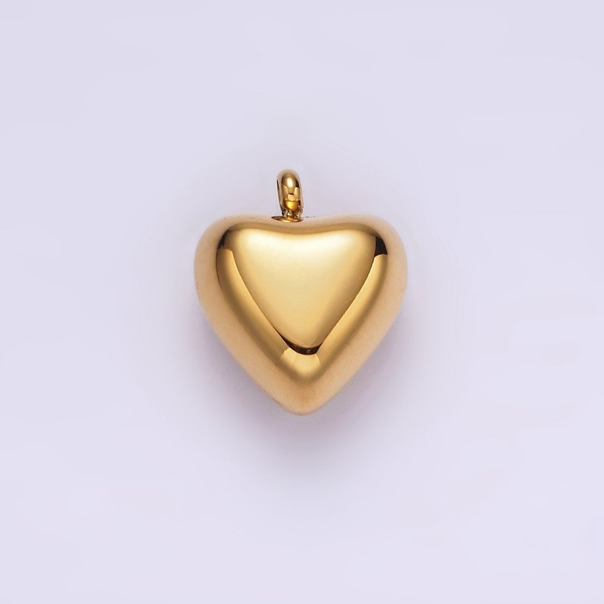 Stainless Steel 14mm Puffed Heart Minimalist Charm in Gold &amp; Silver | P1257