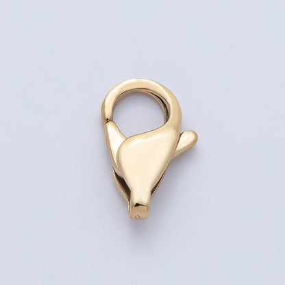 18K Gold PVD Stainless Steel 15.5mm Minimalist Rectangular Lobster Claw Closure Finding | Z1623
