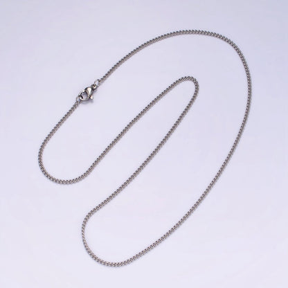 Stainless Steel 1.5mm Curb Chain 18 Inch Layering Necklace | WA-2274 Clearance Pricing