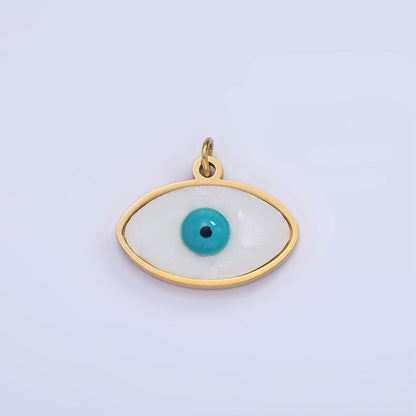 Stainless Steel 15mm Evil Eye Bezel Charm | P980