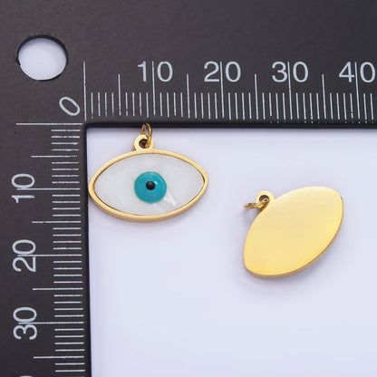Stainless Steel 15mm Evil Eye Bezel Charm | P980