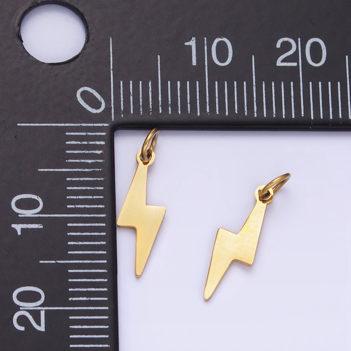 Stainless Steel 15mm Lightning Bolt Thunder Minimalist Charm | P984