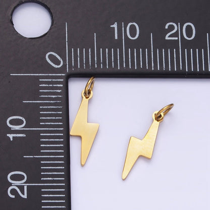 Stainless Steel 15mm Lightning Bolt Thunder Minimalist Charm | P984