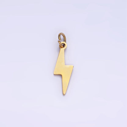 Stainless Steel 15mm Lightning Bolt Thunder Minimalist Charm | P984